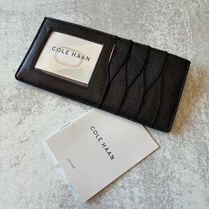 Cole Haan Reddington Card Case Wallet Black Leather